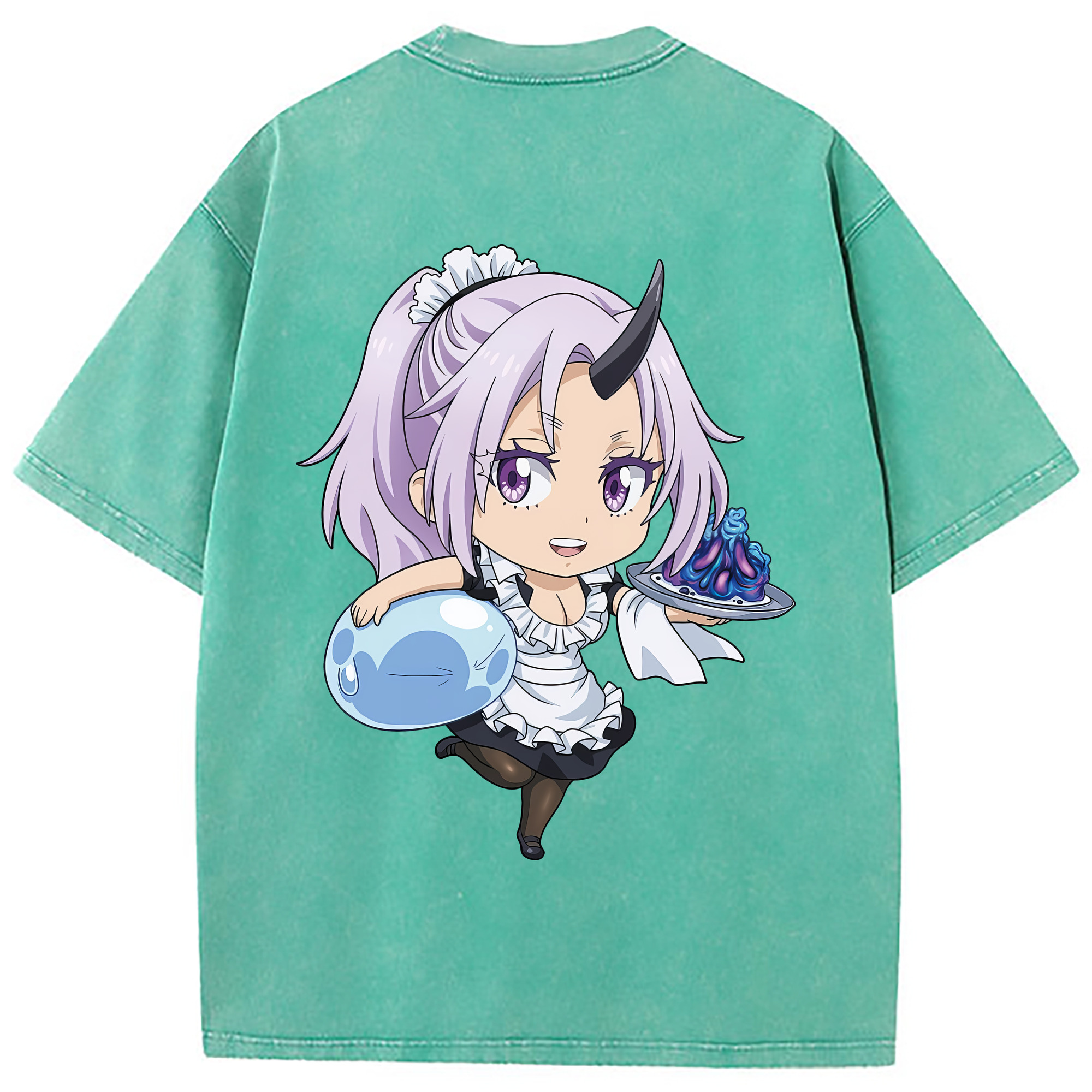 （画像用） 転スラ Regarding Reincarnated to Slime 綿100% ヴィンテージ風 半袖Tシャツ（背面プリント）